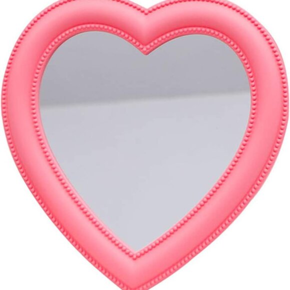 Heart Makeup Mirror Cosmetic Mirror Wall Desktop Mirror Bedroom MirrorPink - Picture 1 of 9